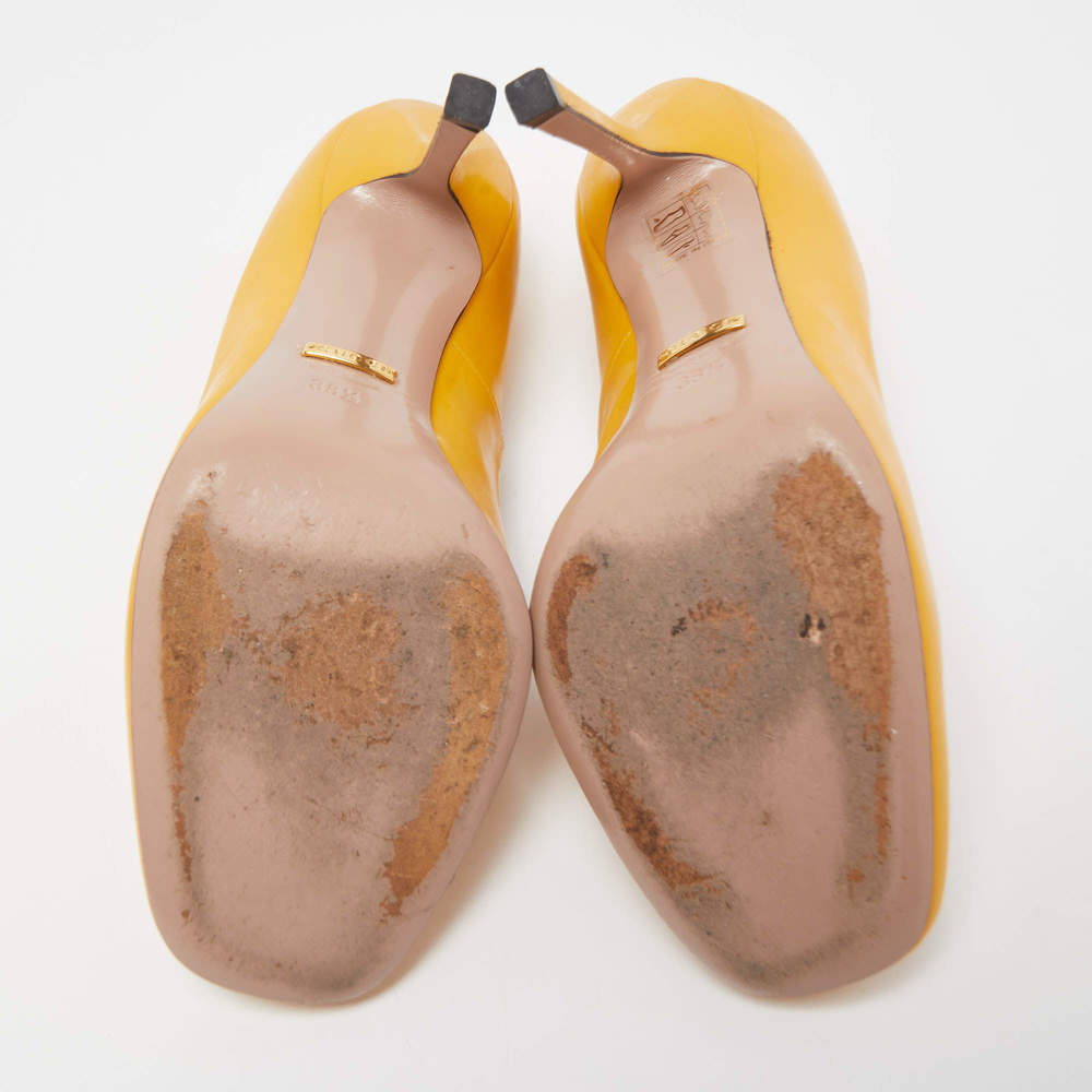Gucci Yellow Patent Leather Horsebit Pumps - Picture 7 of 9
